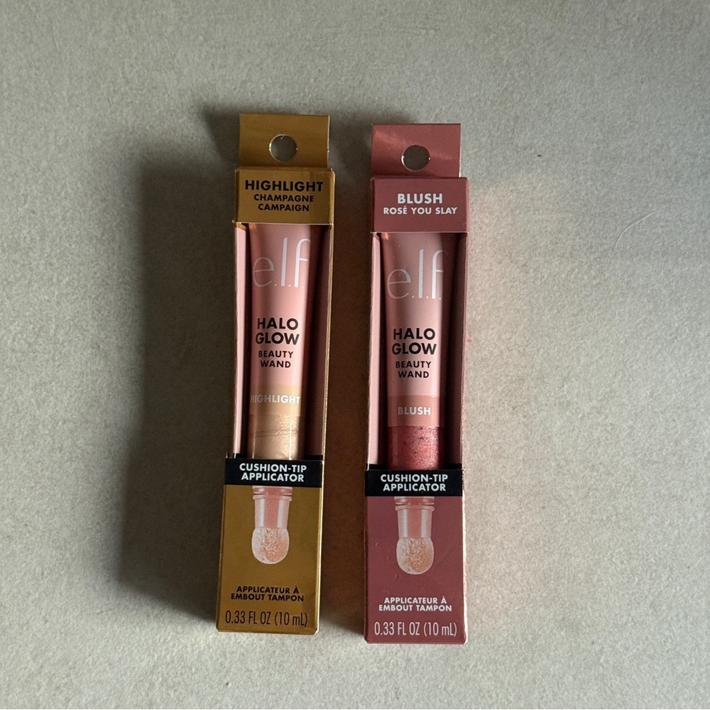 e.l.f. Halo Glow Beauty Wand Bundle Rosé You Slay Blush + Champagne Highlight